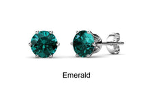 Load image into Gallery viewer, Destiny 2 Pair Earring Set with Swarovski Crystals - Emerald & Blue Topaz