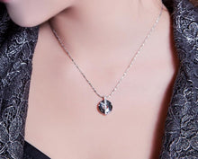 Load image into Gallery viewer, CDE Gothic Halo Necklace & Earring Set with Swarovski Crystals - Silver