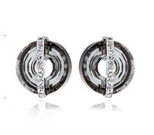 Load image into Gallery viewer, CDE Gothic Halo Necklace & Earring Set with Swarovski Crystals - Silver