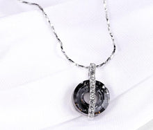 Load image into Gallery viewer, CDE Gothic Halo Necklace & Earring Set with Swarovski Crystals - Silver