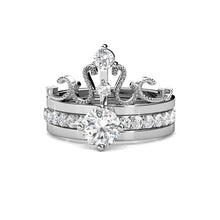 Load image into Gallery viewer, Destiny 925 sterling Silver Lee Princess Tiara Set with Swarovski Crystals-j 1/2