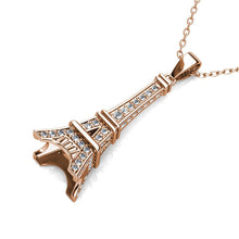Load image into Gallery viewer, Destiny Paris Eiffel tower Necklace with Crystals from Swarovski-Rose