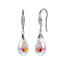 Load image into Gallery viewer, Destiny Droplet Earring with Swarovski Crystals Aurora Borealis