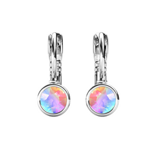 Load image into Gallery viewer, Destiny Penny Earring with Swarovski Crystals Aurora Borealis