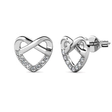 Load image into Gallery viewer, Destiny Infinite Love Earrings with Swarovski Crystals - White Gold