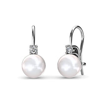 Load image into Gallery viewer, Destiny Peyton Swarovski Pearl Earrings with Swarovski Crystals