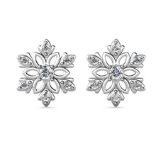 Load image into Gallery viewer, Destiny Enchanted Snowflake Earrings with Swarovski® Crystals - Silver