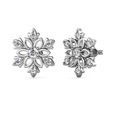 Load image into Gallery viewer, Destiny Enchanted Snowflake Earrings with Swarovski® Crystals - Silver