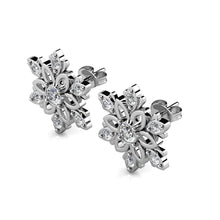 Load image into Gallery viewer, Destiny Enchanted Snowflake Earrings with Swarovski® Crystals - Silver