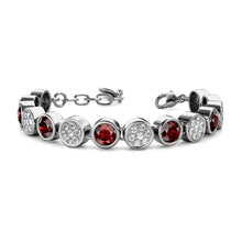 Load image into Gallery viewer, Destiny Garnet/January Birthstone Bracelet with Swarovski Crystal