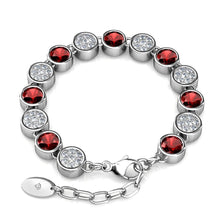 Load image into Gallery viewer, Destiny Garnet/January Birthstone Bracelet with Swarovski Crystal