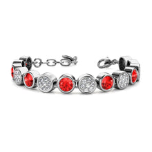 Load image into Gallery viewer, Destiny Ruby/July Birthstone Bracelet with Swarovski Crystals
