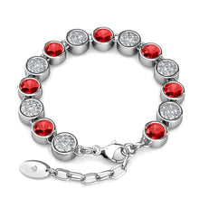 Load image into Gallery viewer, Destiny Ruby/July Birthstone Bracelet with Swarovski Crystals