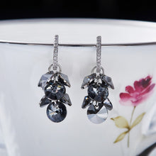 Load image into Gallery viewer, HerJewellery Aspen Silver Night Earrings with Swarovski Crystal