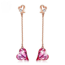 Load image into Gallery viewer, HerJewellery Gracie Heart Drop Earrings with Swarovski Crystal