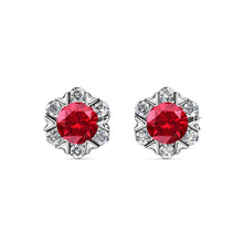 Load image into Gallery viewer, Destiny Petal July/Ruby Birthstone Earring with Swarovski Crystals
