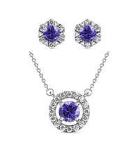 Load image into Gallery viewer, Destiny Petal February/Amethyst Birthstone Set with Swarovski Crystals