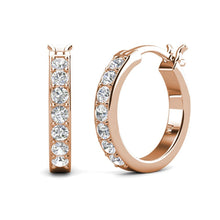 Load image into Gallery viewer, Destiny Raelynn Hoop Earring with Swarovski Crystals - Rose