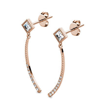 Load image into Gallery viewer, Destiny Grace Drop earrings with Swarovski Crystals-Rose