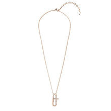 Load image into Gallery viewer, Destiny Modern Cross Necklace with Swarovski Crystals