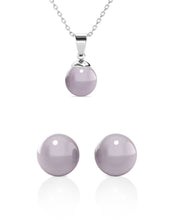 Load image into Gallery viewer, Destiny Pearl Earring & Necklace Set with Swarovski® Pearls – Lavender