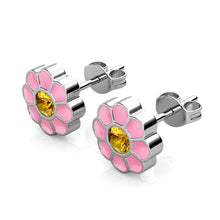 Load image into Gallery viewer, Destiny 925 Sterling Silver Kid's Flower Set with Swarovski Crystals