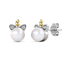 Load image into Gallery viewer, Destiny Unicorn Pearl Earrings with Swarovski Crystals