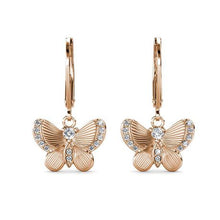 Load image into Gallery viewer, Destiny Butterfly wish earring with Swarovski Crystals - Rose