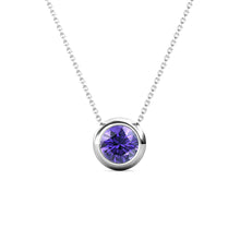 Load image into Gallery viewer, Destiny Moon February/Amethyst Birthstone Necklace with Swarovski Crystals