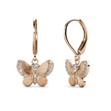 Load image into Gallery viewer, Destiny Butterfly wish earring with Swarovski Crystals - Rose