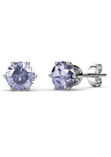 Load image into Gallery viewer, Destiny Birthstone June/Alexandrite Earrings with Swarovski Crystals in a Macaroon case