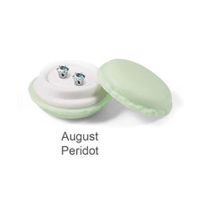 Load image into Gallery viewer, Destiny Birthstone August/Peridot Earrings with Swarovski Crystals in a Macaroon case