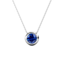 Load image into Gallery viewer, Destiny Moon September/Sapphire Birthstone Necklace with Swarovski Crystal