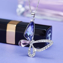 Load image into Gallery viewer, CDE Sterling Silver Butterfly bloom Necklace with Swarovski Crystals