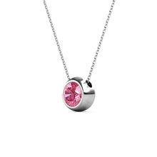 Load image into Gallery viewer, Destiny Moon October/Pink Birthstone Necklace with Swarovski Crystal