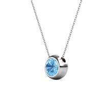 Load image into Gallery viewer, Destiny Moon March/Aquamarine Birthstone Necklace with Swarovski Crystals