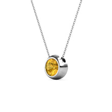 Load image into Gallery viewer, Destiny Moon November/Citrine Birthstone Necklace with Swarovski Crystals