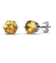 Load image into Gallery viewer, Destiny Birthstone November/Citrine Earrings embellished with Swarovski Crystals in a Macaroon case