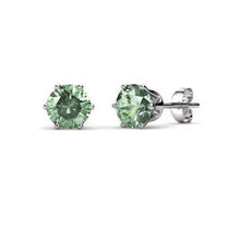 Load image into Gallery viewer, Destiny Birthstone August/Peridot Earrings with Swarovski Crystals in a Macaroon case