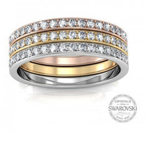 Load image into Gallery viewer, Destiny 925 Sterling Silver Trinity Ring set  embellished with Swarovski crystals