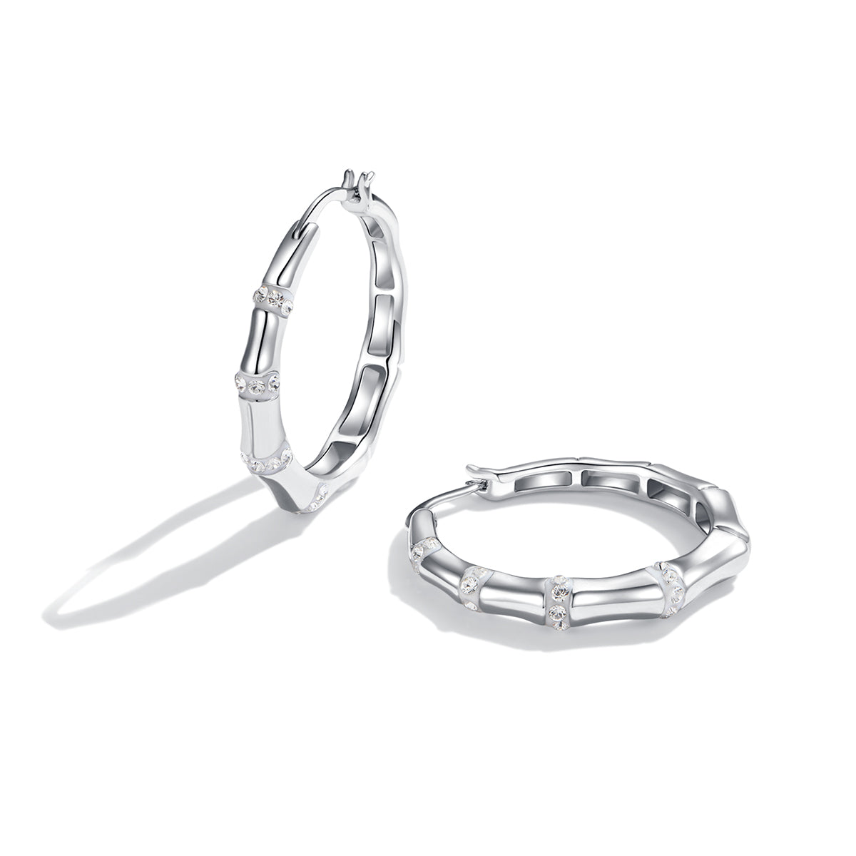 CDE 925 Sterling Silver Madison hoop Earring with Swarovski Crystals
