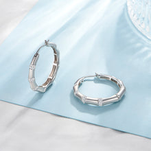 Load image into Gallery viewer, CDE 925 Sterling Silver Madison hoop Earring with Swarovski Crystals