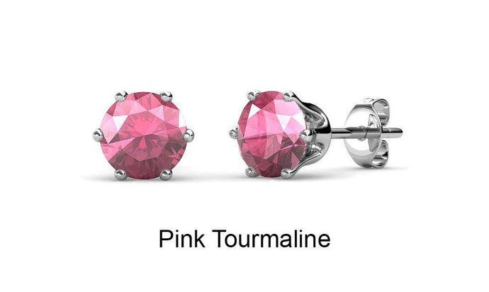 Destiny 2 Pair Earring Set with Swarovski Crystals - Pink Tourmaline & Alexandrite