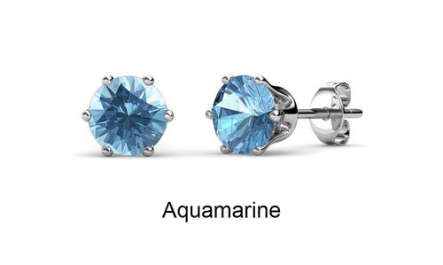 Destiny 2 Pair Earring Set with Swarovski Crystals - Aquamarine & Citrine