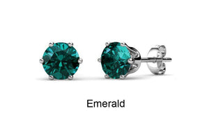 Destiny 2 Pair Earring Set with Swarovski Crystals - Emerald & Blue Topaz
