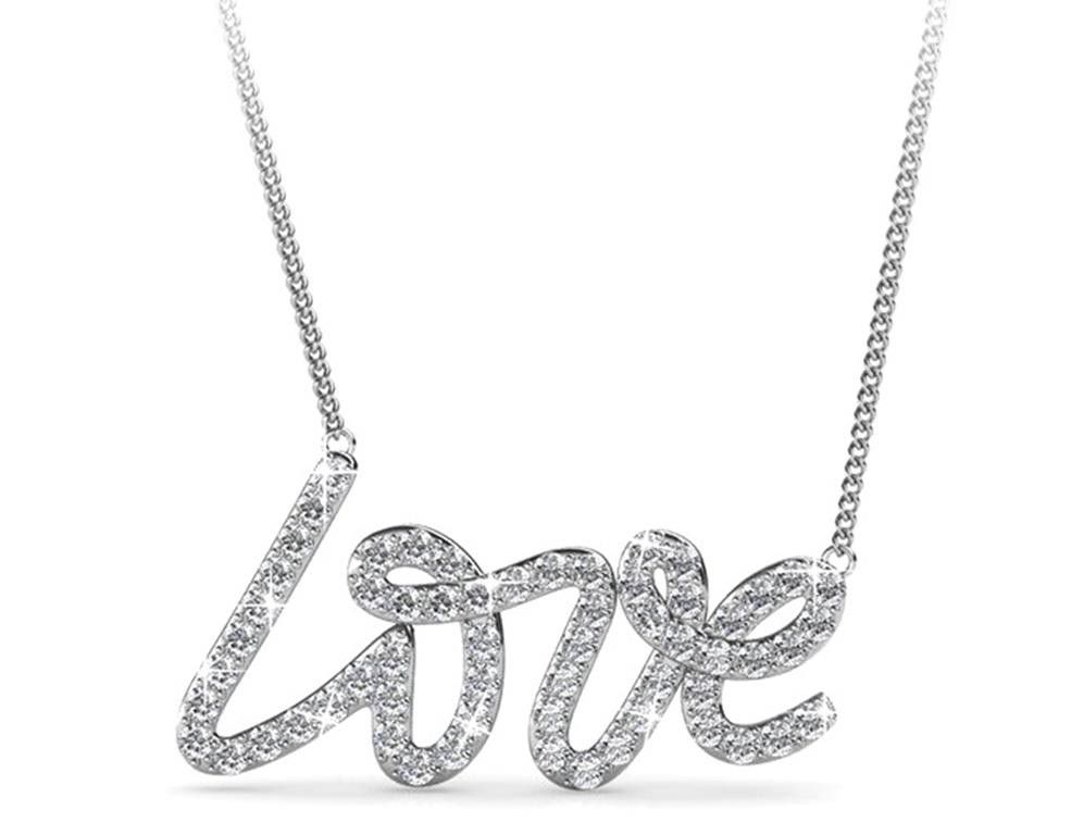 Destiny Love Necklace with Swarovski Crystals - Silver