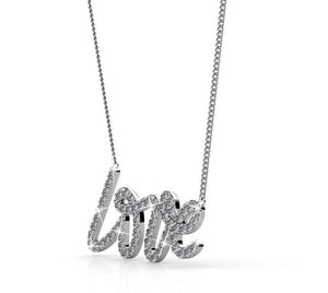 Destiny Love Necklace with Swarovski Crystals - Silver