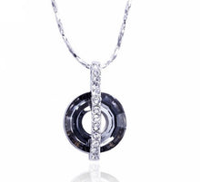 Load image into Gallery viewer, CDE Gothic Halo Necklace &amp; Earring Set with Swarovski Crystals - Silver