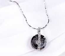 Load image into Gallery viewer, CDE Gothic Halo Necklace &amp; Earring Set with Swarovski Crystals - Silver