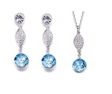 Load image into Gallery viewer, CDE Layla Necklace &amp; Earring Set with Swarovski Crystals - Silver